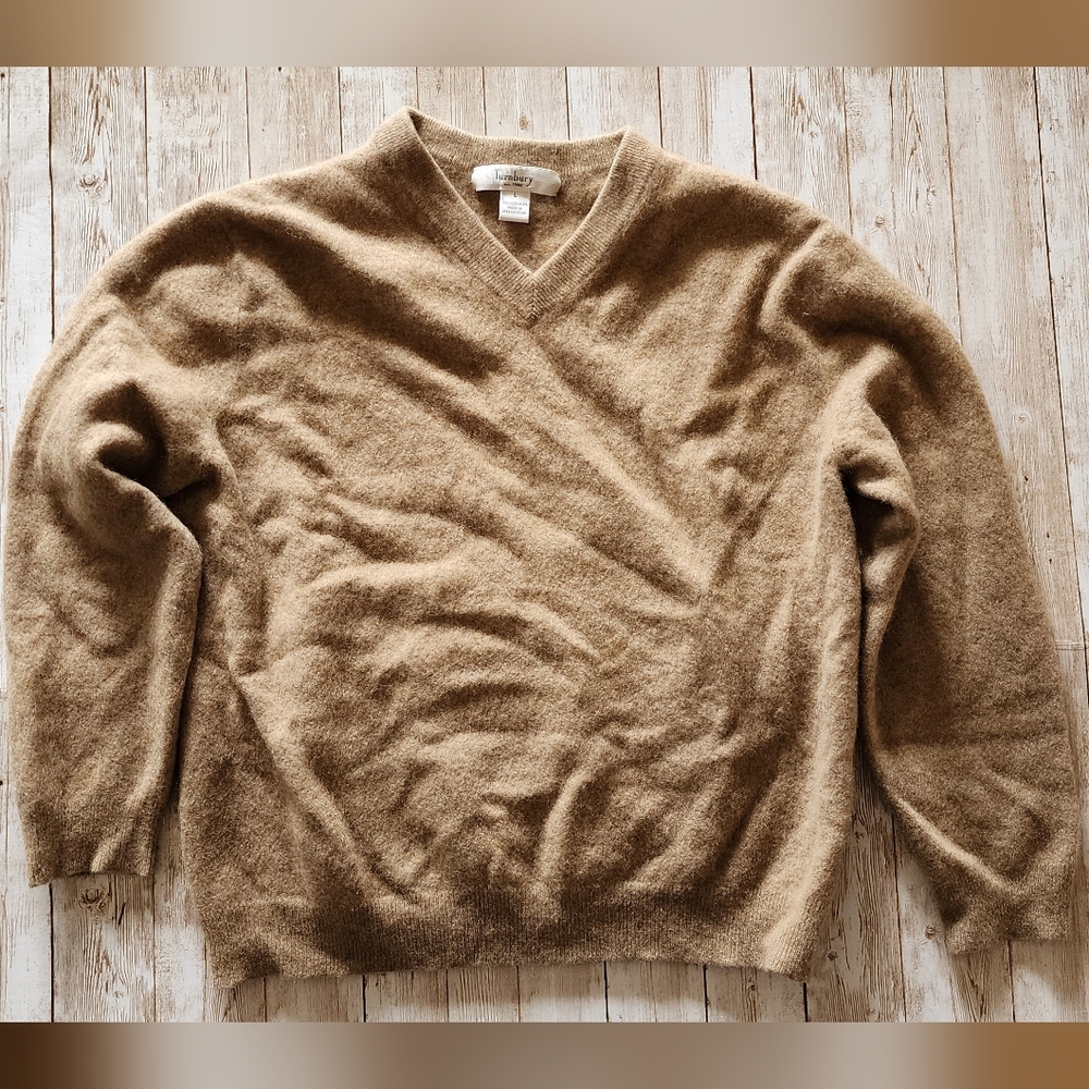 Turnbury 100% cashmere sweater womens Large tan